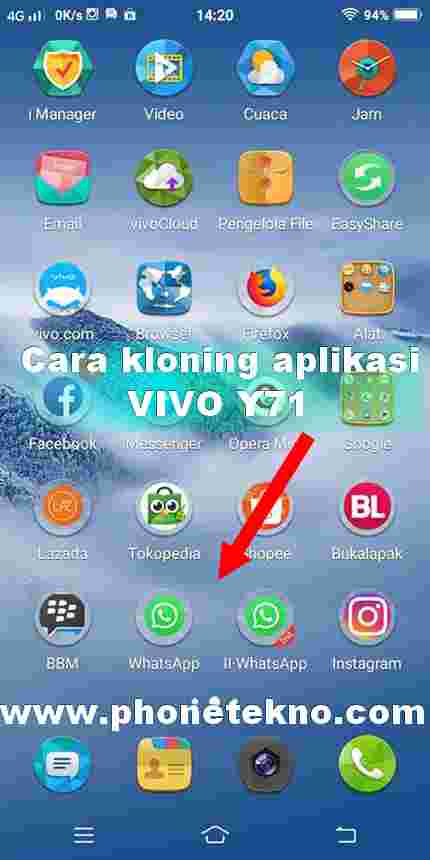 Cara Kloning Aplikasi Vivo Y71 Phone Tekno