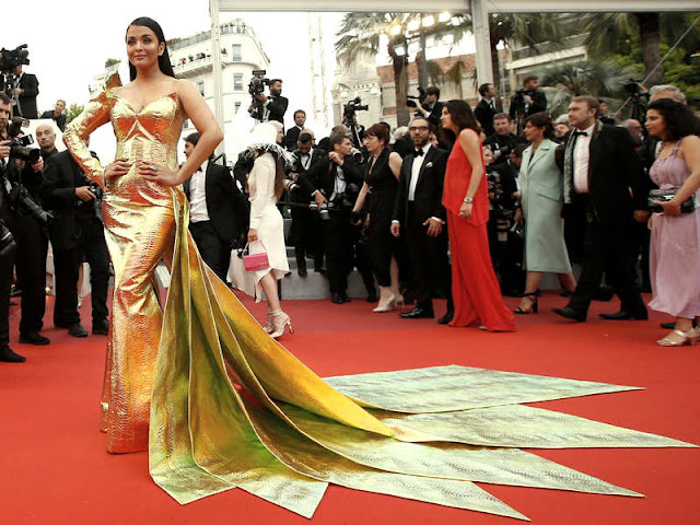 Aishwarya Rai Wears Jean Louis Sabaji Couture at Cannes 2019