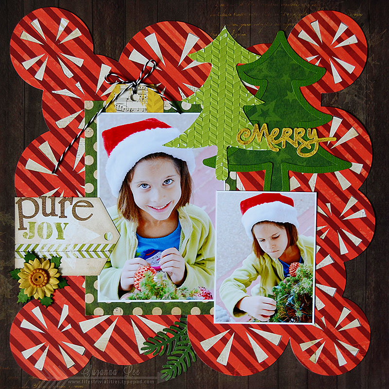 Merry Christmas Scrapbook Page by Suzanna Lee Guest Designer for 17turtles Digital Cut Files