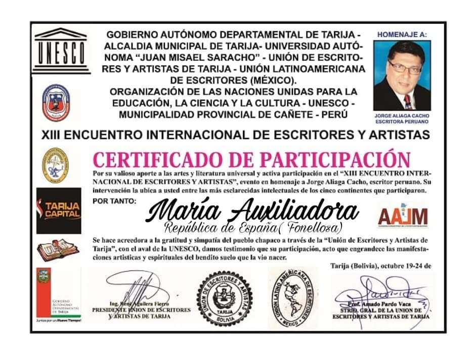 XIIIENCUENTRO INTERNACIONAL DE ESCRITORES Y ARTÍSTAS.