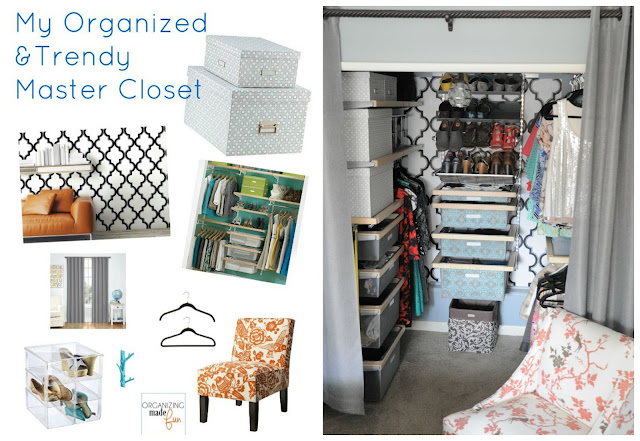 Her master closet is trendy and organized :: OrganizingMadeFun.com