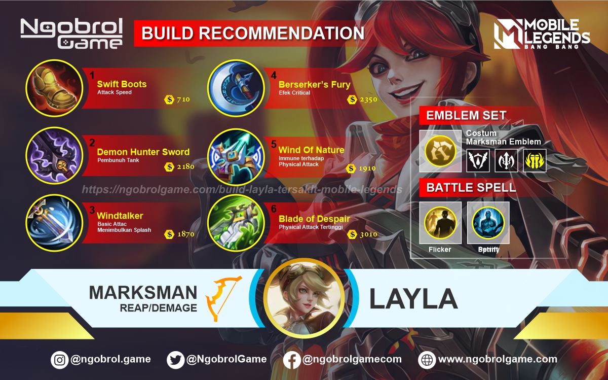 Build Layla Tersakit 2021 Mobile Legends