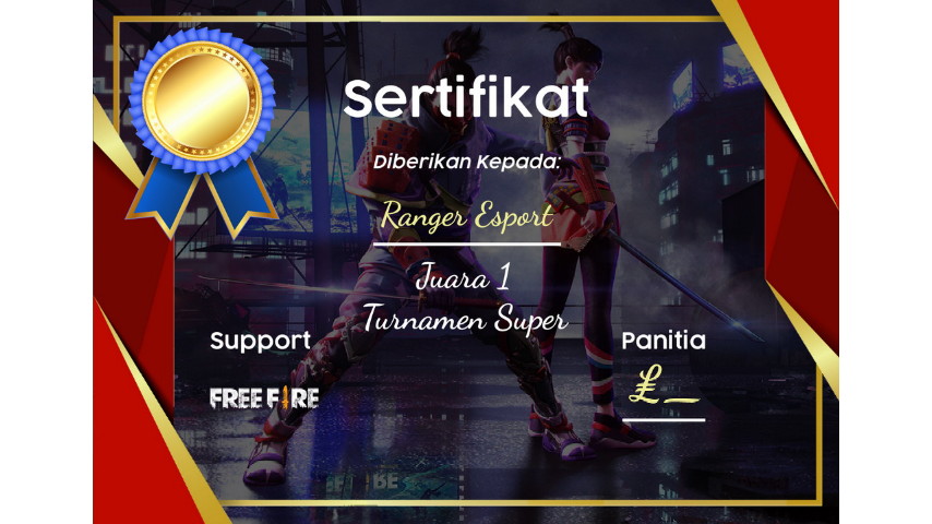 √ Polosan &amp; Mentahan Sertifikat Free Fire Keren PNG 2021 Teknolalat