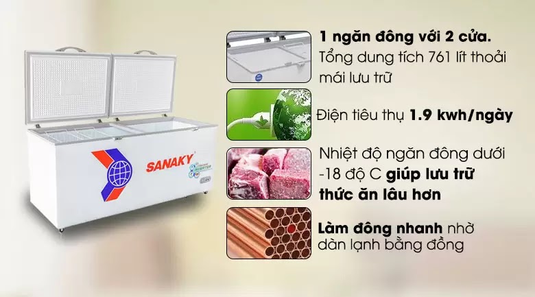 Tủ đông Inverter Sanaky VH-8699HY3 860 lít