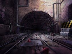 Anime Landscape: Abandoned Subway Tunnel Anime Background