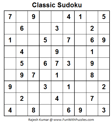 Classic Sudoku (Fun With Sudoku #25) - Fun With Puzzles
