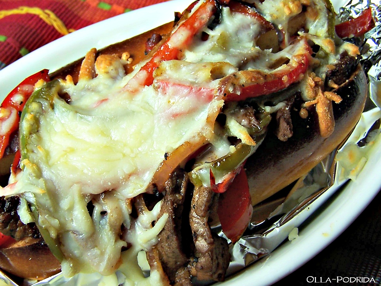 OllaPodrida Smoky Steak Sandwiches with Peppers & Onions
