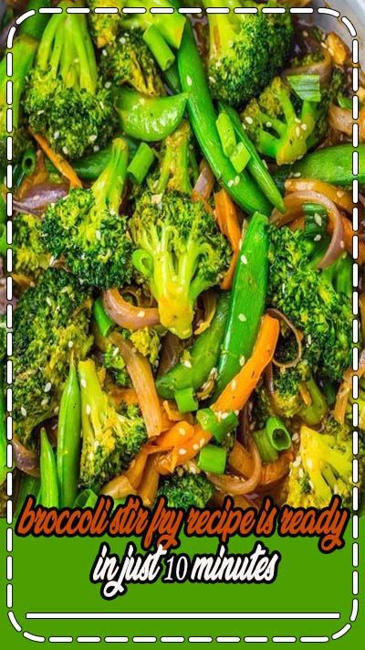 Healthy Dinner Recipes: One of my favorite broccoli recipes! This vegetarian garlic broccoli stir fry recipe is ready in just 10 minutes. Serve this easy vegan recipe over your favorite rice for a quick weeknight dinner. #healthy #healthyeating #vegetarian #egan