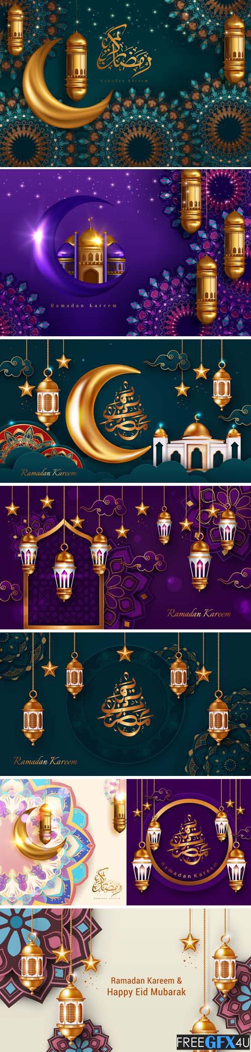 Ramadan Kareem Crescent backgrounds Golden Lantern Ramadan Kareem Crescent backgrounds Golden Lantern