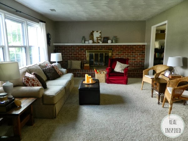 Fall living room and mantel