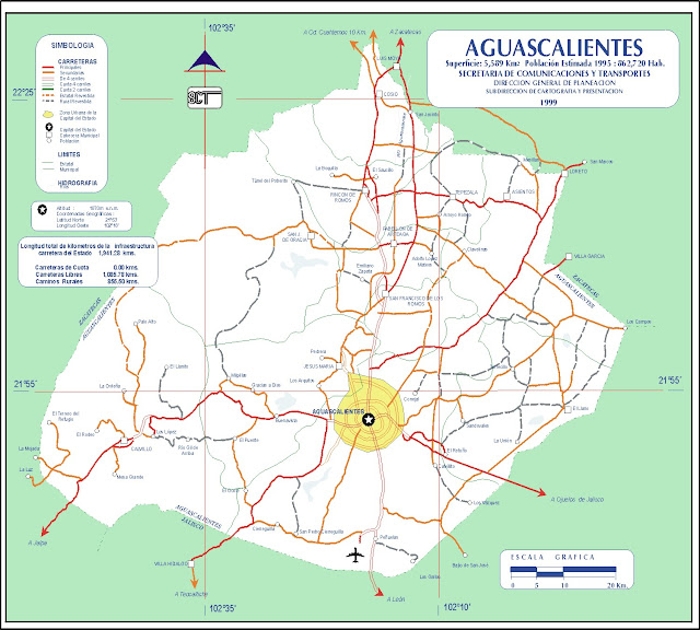 Mapa de Aguascalientes