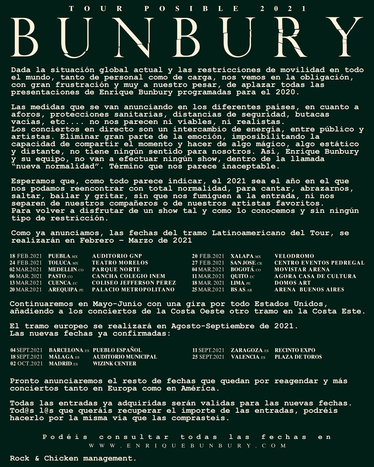 Enrique Bunbury: Posible (2020) - Página 4 Bunburyfechas