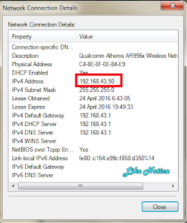 Cara Melihat IP addres Windows 7/8/10 Terlengkap