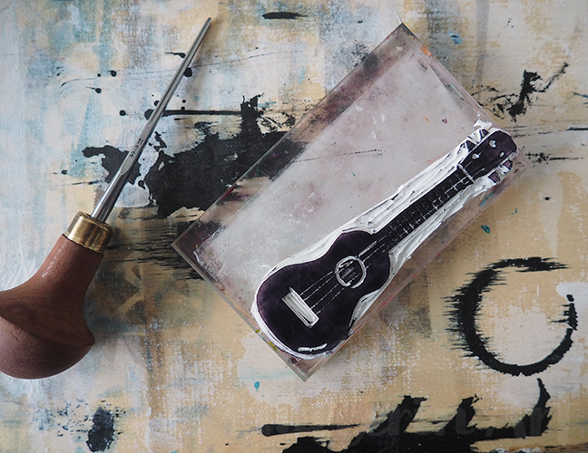 Stempel-Ukulele nach ©muellerinart Stempel-Ukulele nach ©muellerinart