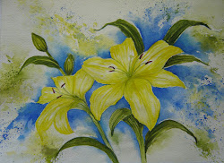 watercolor lily yellow painting cm