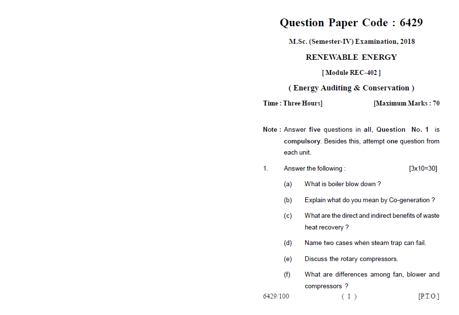 Lucknow University M.Sc.( SemesterIV) RENEWABLE ENERGY [ Module REC