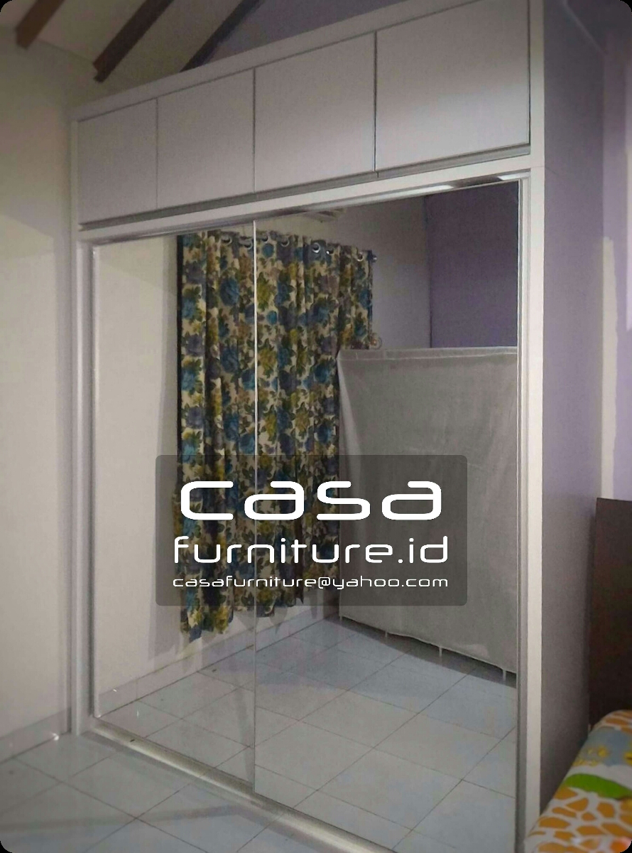 Lemari 2 Pintu Geser Full Cermin Furniture Minimalis Tangerang Kitchen Set Lemari Pakaian Harga Murah Permeter