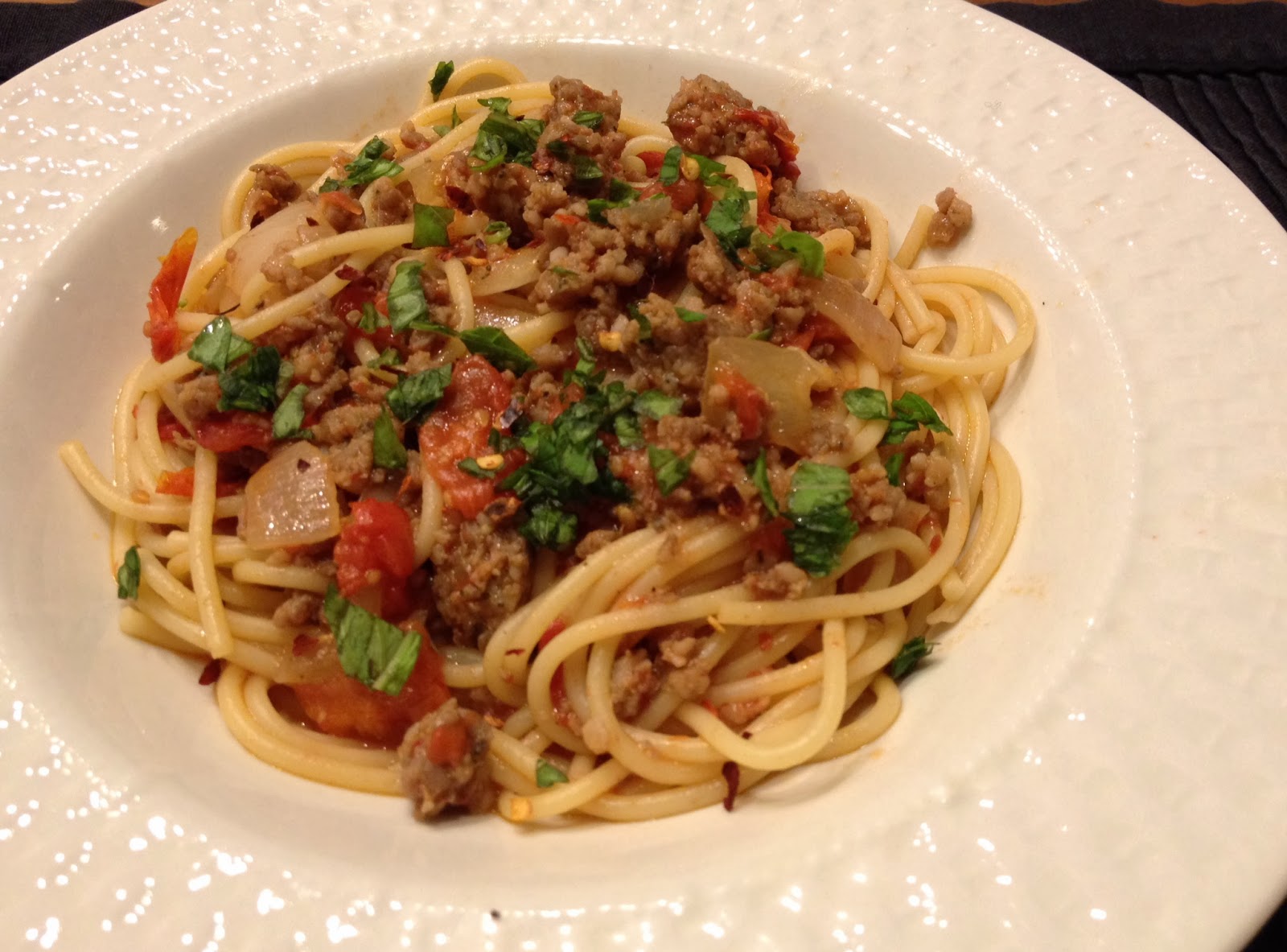 Life is Delicious Pasta with RoastedTomato Meat Sauce