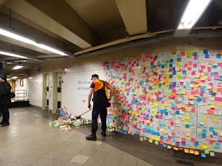 Election aftermath protests in the subway