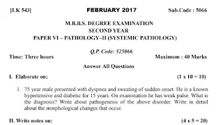 KNRUHS Pathology Question Papers 2017, 2018, 2019 and 2020 Download PDF