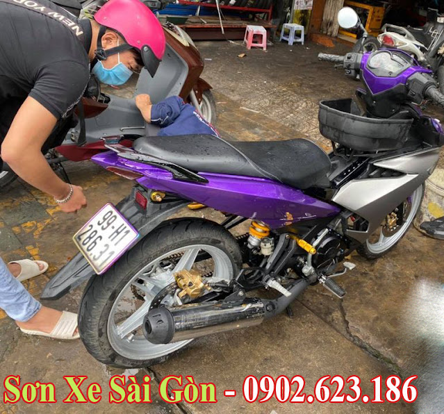 Mẫu Xe Exciter 150 sơn phối màu tím bạc cực đẹp