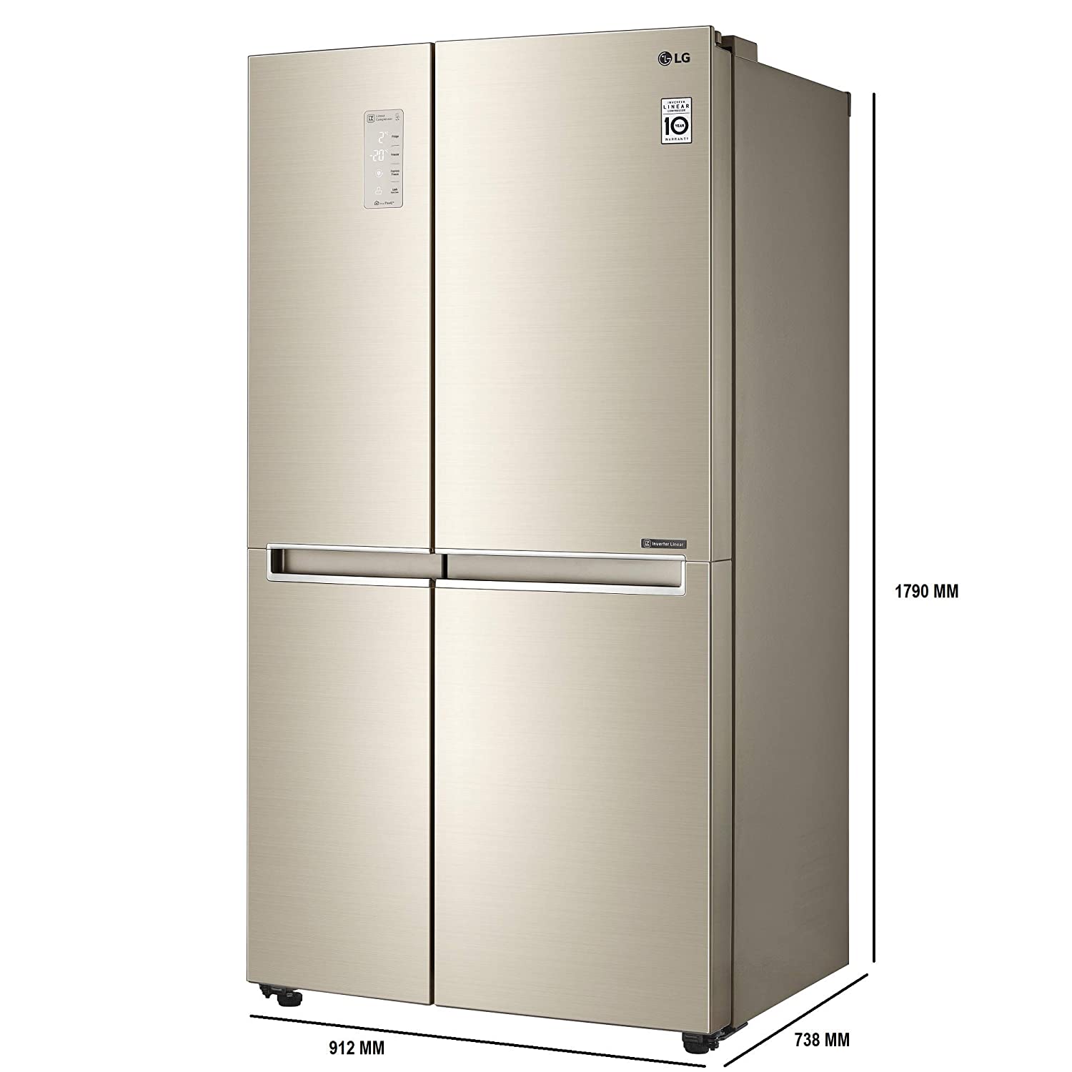 LG 687 L FrostFree SideBySide Smart ThinQ Refrigerator (GCB247SVUV