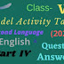 Model Activity Tasks | Second Language (English) | CLASS 5 | Part Four | 2021 | PDF | Question & Answer