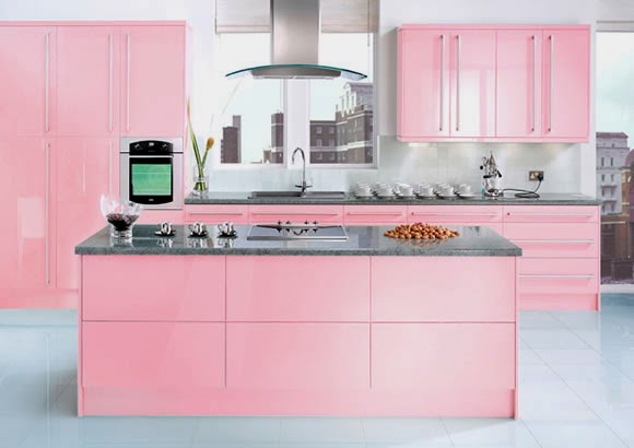 15 Contoh Desain  Dapur Warna Pink Yang Cantik dan Bergaya 
