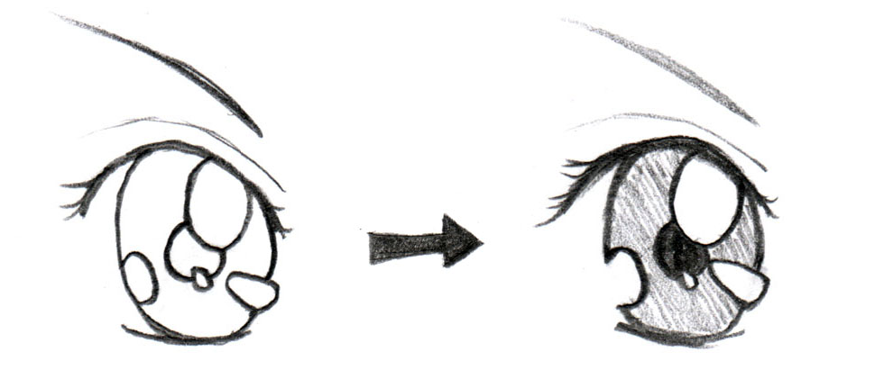 Ресницы аниме рисовать