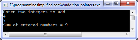 Write a program to perform addition and subtraction of two pointer ...