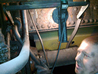 Ryan removing boiler wash out plugs from Renishaw Ironworks No.6