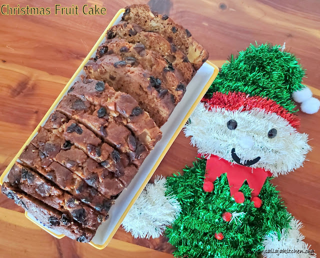 images of Christmas Plum Cake Recipe / Fruit N Nut Cake Recipe / Christmas Fruit Cake Recipe / Rum Fruit Cake