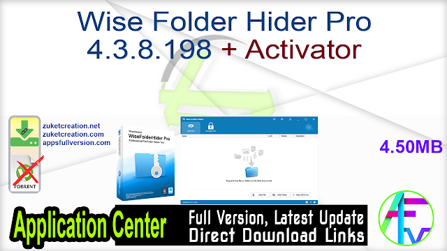 Wise Folder Hider Pro 4.3.8.198 + Activator Wise Folder Hider Pro 4.3.8.198 + Activator