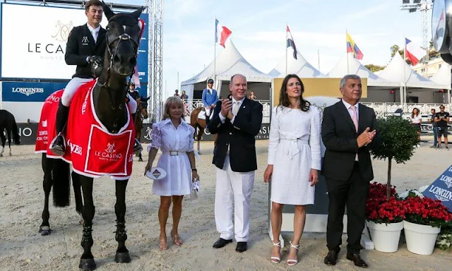 Charlotte Casiraghi of Monaco wore a white tweed top and tweed skirt from Cruise 2021 collection of Chanel