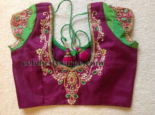 Stone Work Blouse with Tassels - Saree Blouse Patterns