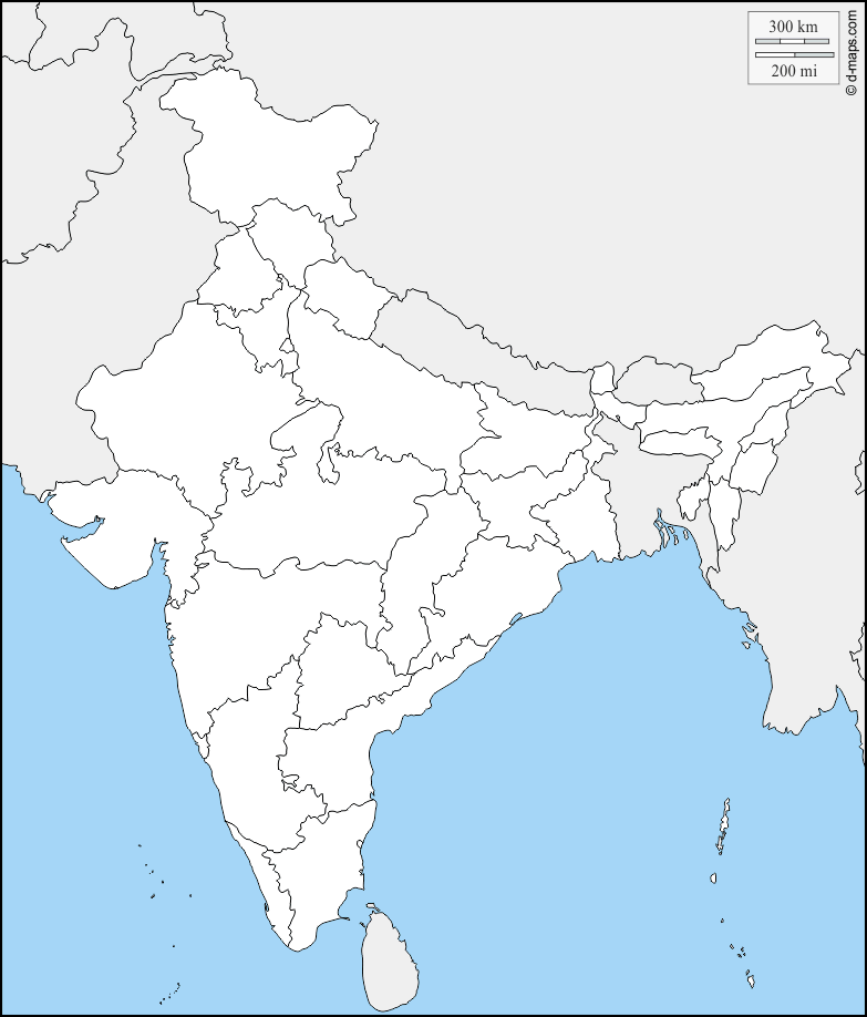 India Map in Hindi, Bharat ka Naksha, Manchitra