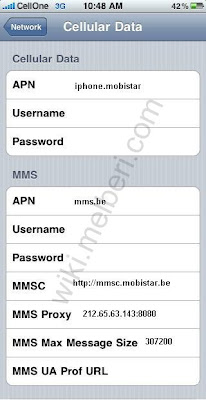 Mobistar MMS Internet APN instellingen iPhone iPad