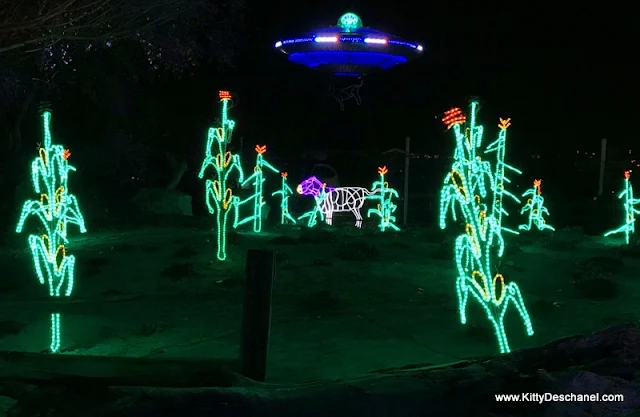 roswell aliens xmas light display