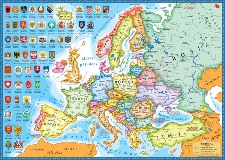 Mapa Europy Państwa Po Polsku Nasze przedszkole: ZADANIA 8