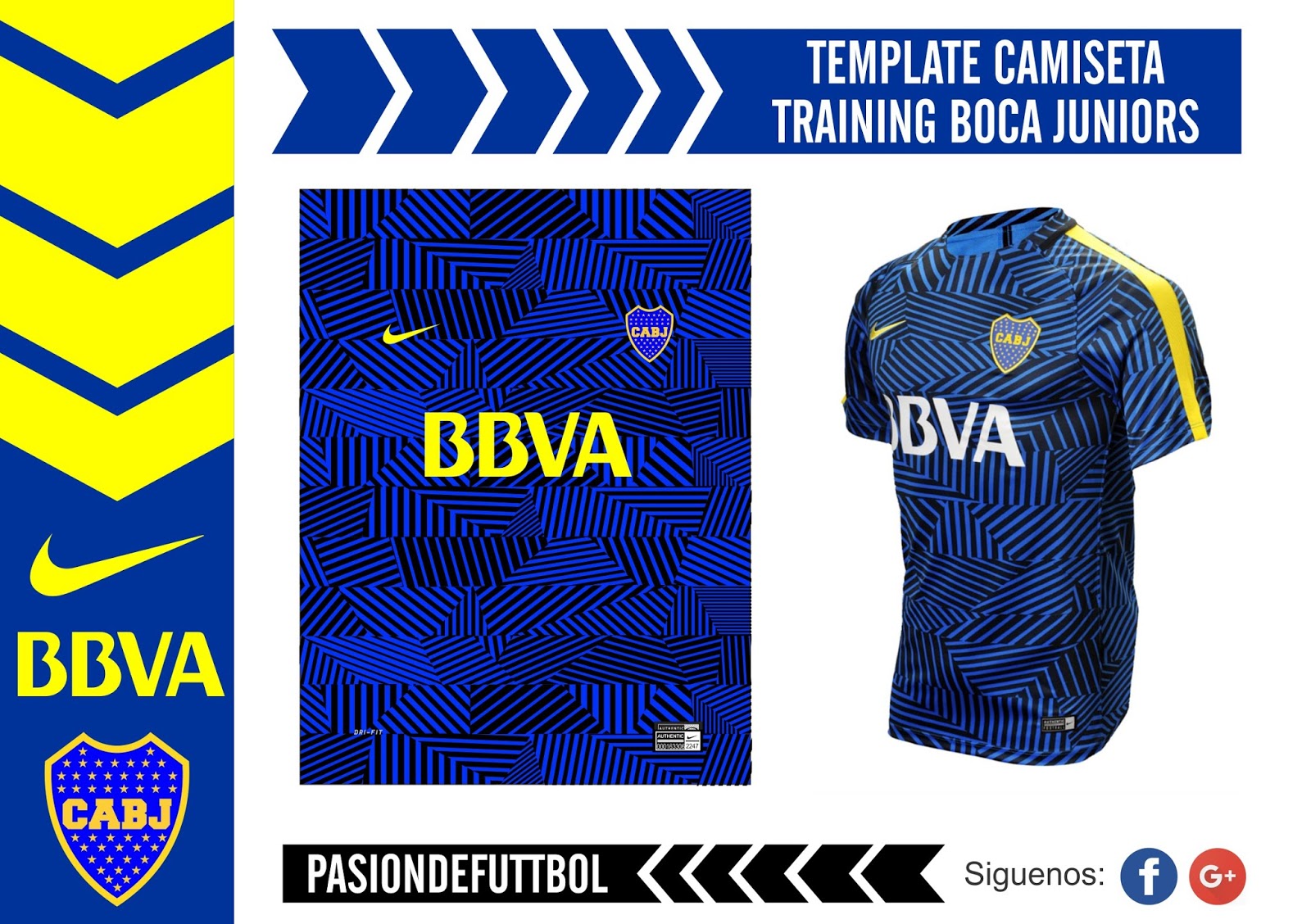 Diseños, Vectores y Templates para Camisetas de Futbol: TEMPLATE CAMISETA NIKE TRAINING BOCA JUNIORS