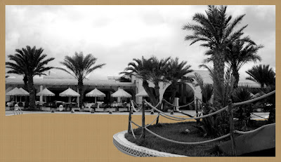 Urlaubsfoto Hotelpool Duplikat mit ausgeschnittenem Bereich