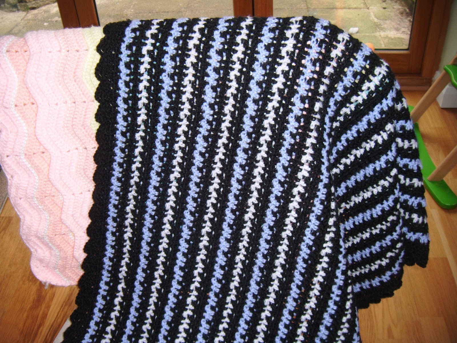 My crochet creations Black and purple shade afghan