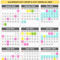 2022 cuti sekolah mac Kalendar Akademik