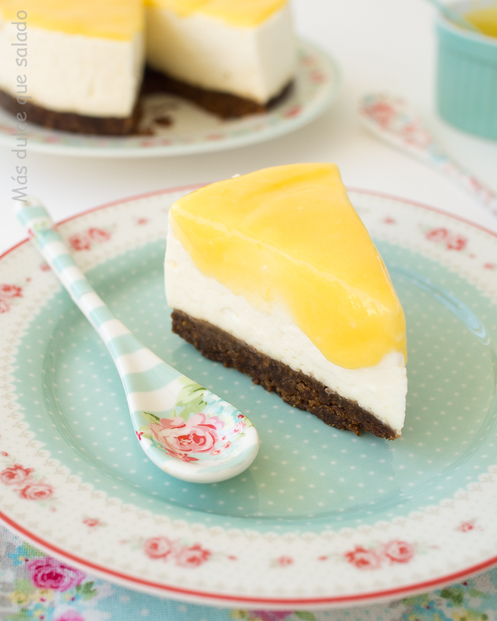 Tarta de queso con lemon curd sin horno