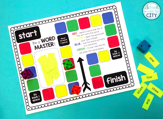A fun word study game for ANY spelling list! (blog post by School and the CIty)