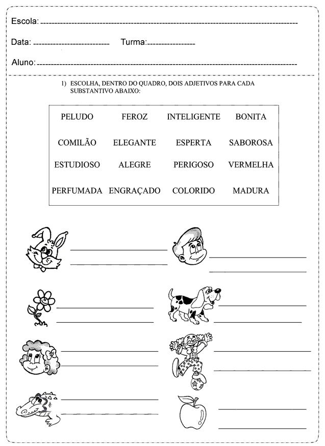 Substantivos: exercícios diversos