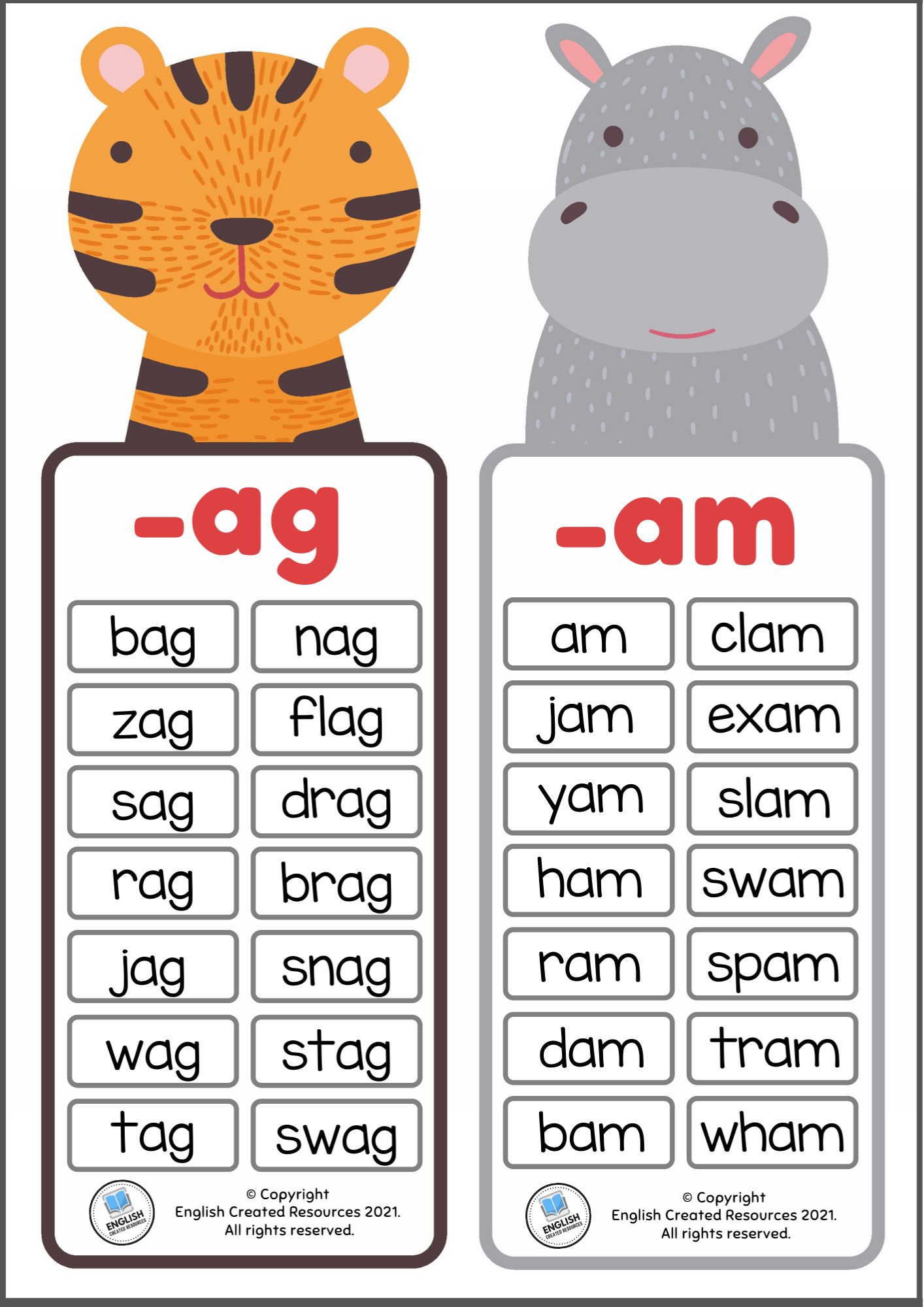 Word Family Charts English Created Resources Word Family Charts English Created Resources