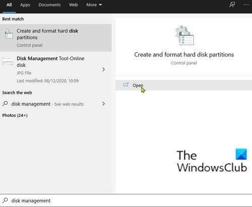 วิธีเปิดการจัดการดิสก์ใน Windows 10