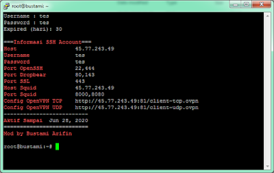 Script Auto Install SSH dan OpenVPN untuk VPS Ubuntu 20 64 bit